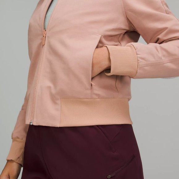 lululemon Non-Stop Cotton Bomber Jacket Pink Clay Size 6 - Picture 5 of 7